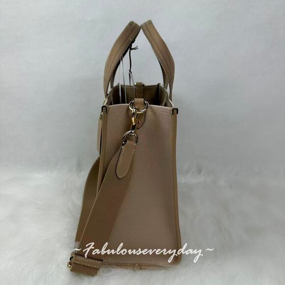 Coach Smith Tote Bag Crossbody In Canvas/Gold/Dark Natural Multi CAK93 NWT - Picture 2 of 8